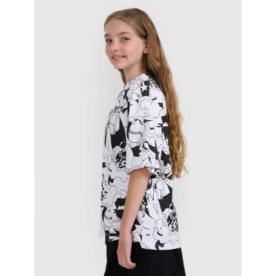 10. Oversized T-shirt with print for girls 4F 4FJRAW25TTSHF3069-90A