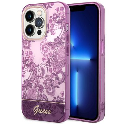 9. Guess Porcelain Collection case for iPhone 14 Pro Max - fuchsia
