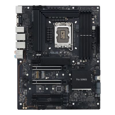 3. ASUS Pro WS W680-ACE W680 (LGA 1700) ATX motherboard, 2x PCIe 5.0, 3x PCIe 4.0, 3x PCIe 4.0 M.2 slots, 2x USB 3.2 Gen 2, 4x USB 3.2 Gen 1, 2x USB 2.0, 2x 2.5 Gb Ethernet, 1x SlimSAS, 4x SATA, HDMI, DisplayPort and VGA