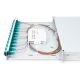 9. FO patch panel with equipment 19'' 1U, 12x LC dx, OM3, pigtails, adapters, trays, sliding, gray