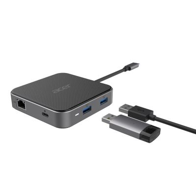 2. ACER 7in1 USB4 8k Multi Display Hub 1xHDMI/1xDP/2xUSB3.2/USB-C/RJ45/Audi
