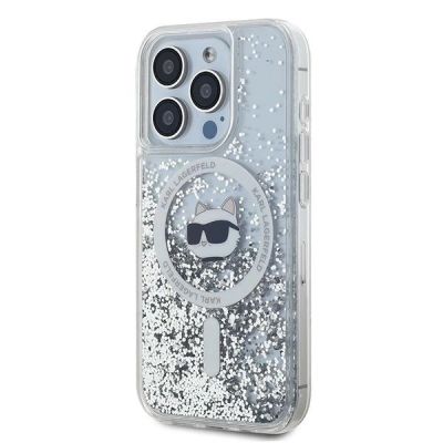2. Karl Lagerfeld Liquid Glitter Choupette Head MagSafe case for iPhone 15 Pro Max - transparent