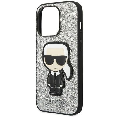 6. Karl Lagerfeld KLHCP14XGFKPG iPhone 14 Pro Max 6.7 "hardcase silver / silver Glitter Flakes Ikonik