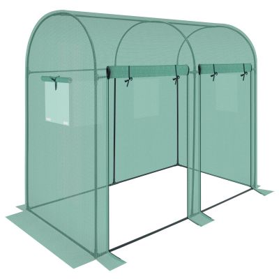 33. GREENHOUSE GARDEN TUNNEL TWO ENTRANCES FOR TOMATOES AND CUCUMBERS 200x100x180CM GREEN