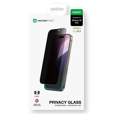 11. AmazingThing Radix Privacy Glass Privacy Tempered Glass for iPhone 16 Pro