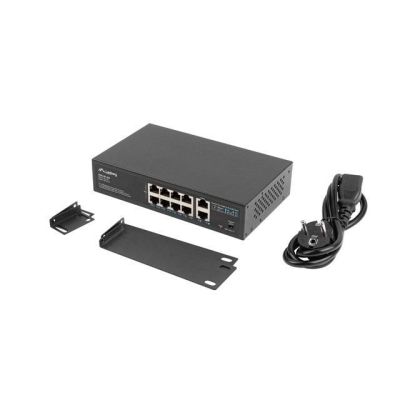 11. Lanberg Switch PoE+ Rack 10"/19" RSFE-8P-2GE-120
