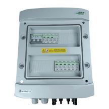 DCAC hermetic IP65 EMITER connection box with Noark 1000V DC surge arrester type 2, 2 x PV string, 2 x MPPT // Noark AC limiter type 1+2, 10A 3-Ph