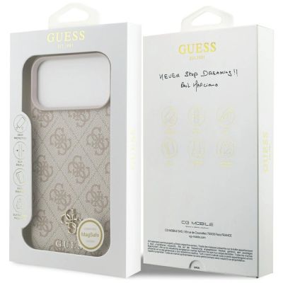 8. Guess 4G Small Classic Logo MagSafe Case for iPhone 17 Pro Max / 18 Pro Max - Pink