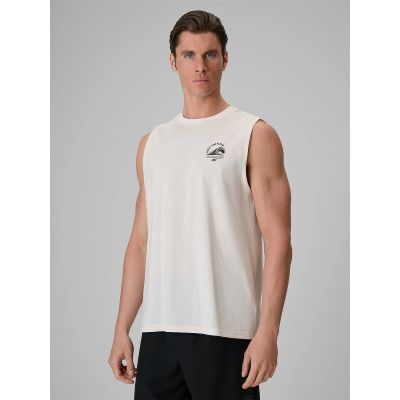 Men's relaxed sleeveless T-shirt with print 4F 4FRSS26TSLEM365-11S