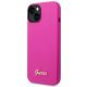 2. Guess Silicone Vintage Gold Logo Case for iPhone 14 / 15 Plus - Fuchsia