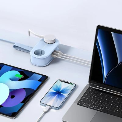 5. Orico AP3 20W GaN 5in1 Power Strip 2x AC + 2x USB-A + 1x USB-C - Blue