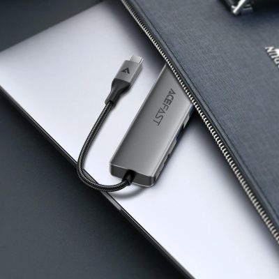 7. Acefast J18 USB Hub USB-C 6-in-1 HDMI 4K 60Hz PD90W Docking Station - Gray