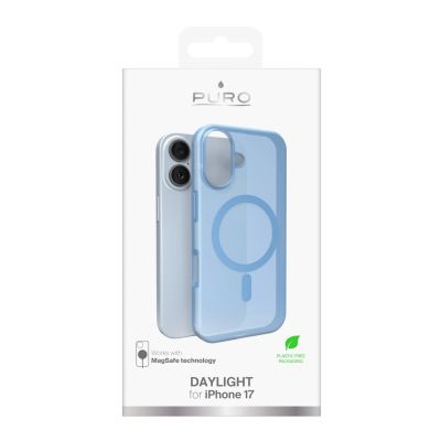 2. Puro Daylight Magsafe Compatible Silicone Case for iPhone 17 - Translucent Blue