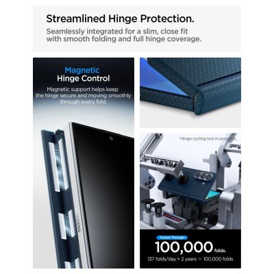 10. Spigen AirSkin Aramid MagFit MagSafe Case for Samsung Galaxy Z Fold 8 Ultra - Navy Blue