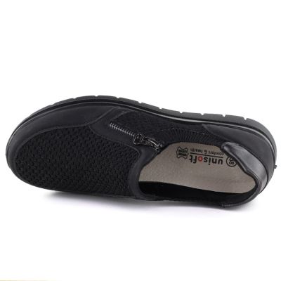 3. Women's comfortable black textile shoes Unisoft 9026
