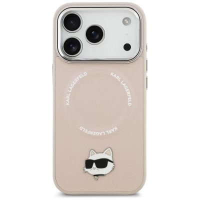 3. Karl Lagerfeld Choupette Pin MagSafe Case for iPhone 17 Pro Max - Pink