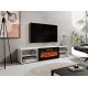 8. POLO TV cabinet 180x33x39 white + black fireplace