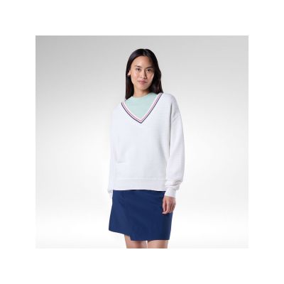 ROSSIGNOL Women's Sweater W Knitted V Neck White