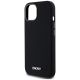 6. DKNY Liquid Silicone Small Metal Logo MagSafe Case for iPhone 14/15/13 - Black