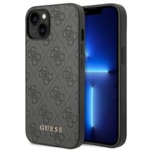 Guess 4G Metal Gold Logo Case for iPhone 14 Plus / 15 Plus - Gray