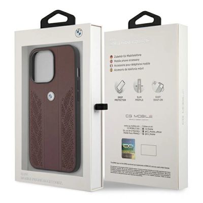 8. BMW Leather Curve Perforate Case for iPhone 13 Pro / iPhone 13 - Red