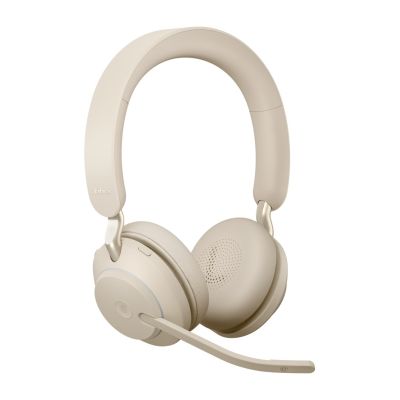 4. Jabra Evolve2 65 MS Stereo Link380c Wireless Over-Ear Headphones, Beige + Stand