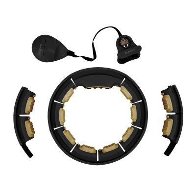 17. HHM13 NEW HULA HOP BLACK/GOLD WITH MAGNETS AND WEIGHT + HMS COUNTER