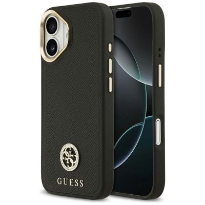 Guess Grained Strass Logo MagSafe case for iPhone 17 - black