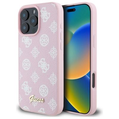 Guess Peony Script MagSafe iPhone 16 Pro Max Case - Pink