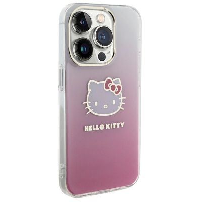 4. Hello Kitty IML Gradient Electrop Kitty Head case for iPhone 14 Pro - pink