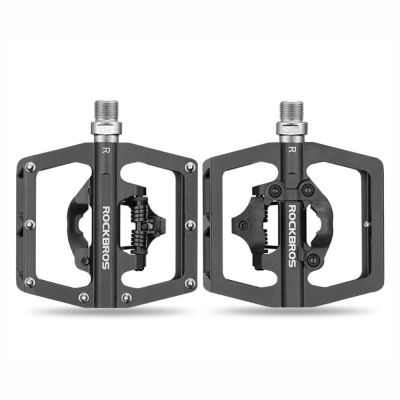2. Rockbros PD15-BK Aluminum Alloy Bicycle Pedal Set - Black