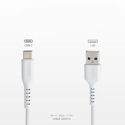 5. SBS TECABLEMICROC15W USB-A - USB-C Cable 1.5m - White