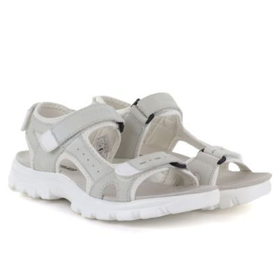 4. Women's leather sports sandals with Velcro, gray Artiker 56C1244