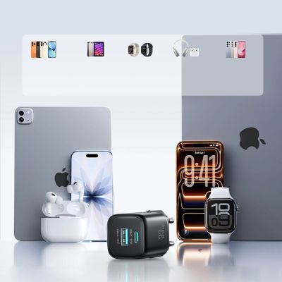 14. Joyroom JR-TG7 33W USB-A + USB-C wall charger with 30W USB-C - Lightning 1m cable - black