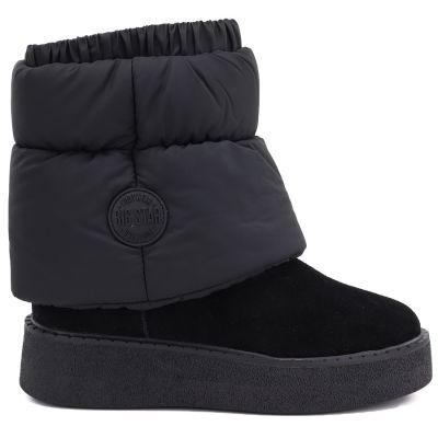 2. Black leather platform snow boots Big Star UU274731