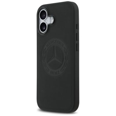 2. Mercedes Leather Vintage Logo MagSafe Case for iPhone 17 - Black