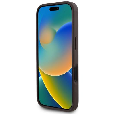 5. Guess 4G Circle Classic Logo MagSafe case for iPhone 16 - brown