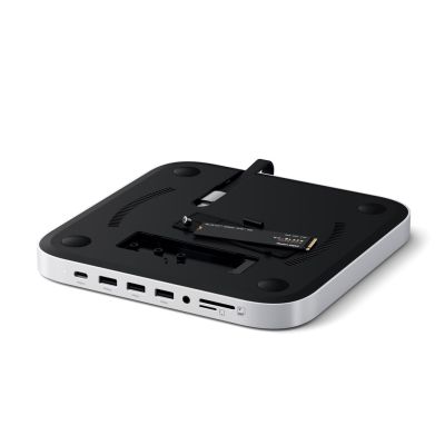 5. Satechi Stand & Hub - stand and hub for Mac Mini/Studio (USB-C 3.2, USB-A 3.2, 2x USB-A 3.0, 3.5mm jack, micro/SD port, NVMe/M.2 SATA SSD)