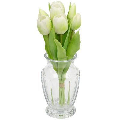 7. BOUQUET OF 7 WHITE TULIPS 31 CM LIFE-LIKE SPRING DECORATION