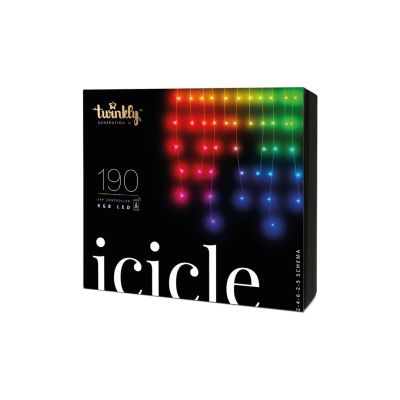 6. Smart Twinkly LED Icicle Lights 190 RGB 5 x 0.7 m