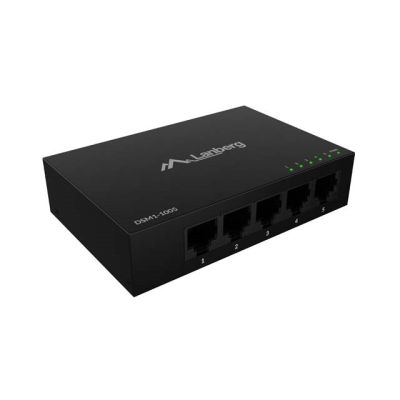 2. LANBERG SWITCH DSM1-1005 5X1GB/S UNMANAGED GIGABIT ETHERNET DESKTOP 12V (METAL HOUSING)