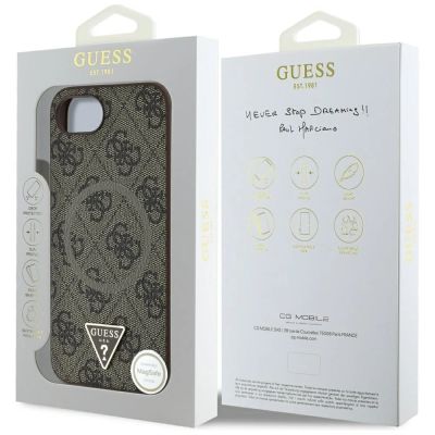 8. Guess 4G Ring Triangle Logo MagSafe iPhone 16e Case - Brown
