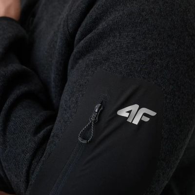 7. Men's fleece 4F M443 deep black melange 4FWSS26TFLEM443 20M