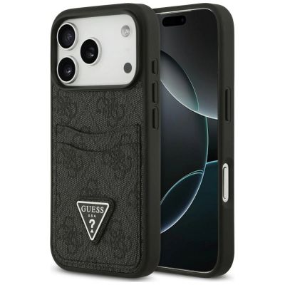 Guess 4G Double Card Triangle Case for iPhone 18 Pro / 17 Pro – Black