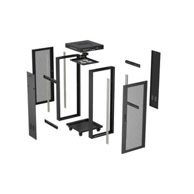 4. LANBERG FLOORING RACK CABINET 19" 24U 600X600 BLACK PERFORATED DOOR LCD (FLAT PACK) V2