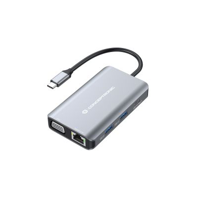 3. Conceptronic DONN21G Docking Station Wired USB 3.2 Gen 1 (3.1 Gen 1) Type-C Gray