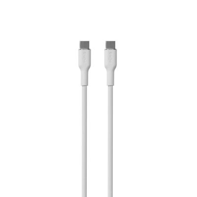 Puro Soft USB-C - USB-C 60W 1.5m silicone cable - white