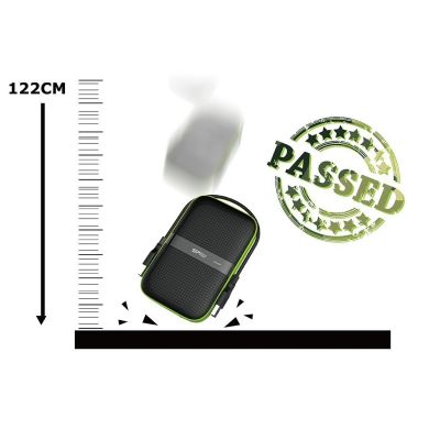 6. Silicon Power Armor A60 External HDD (1TB; 2.5"; USB 3.2; 5400 rpm; Green-Black; SP010TBPHDA60S3K)
