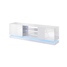 TV cabinet QIU 200 MDF white gloss/white gloss
