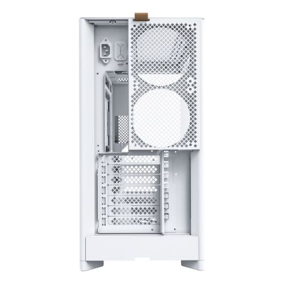 6. Montech HS02 PC Case, Midi-Tower, ATX, Tempered Glass, ARGB - White